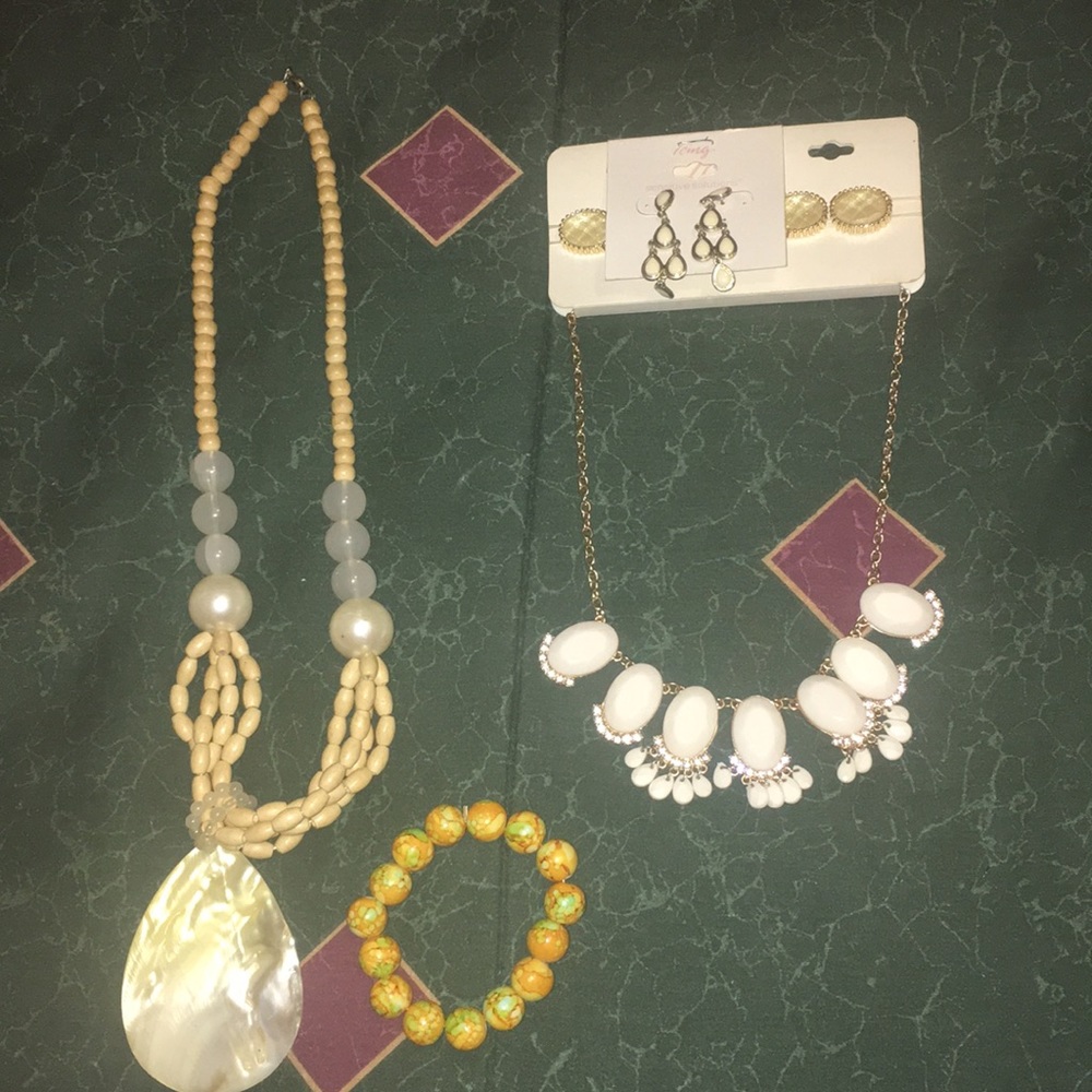 Necklace with bracelets and earrings